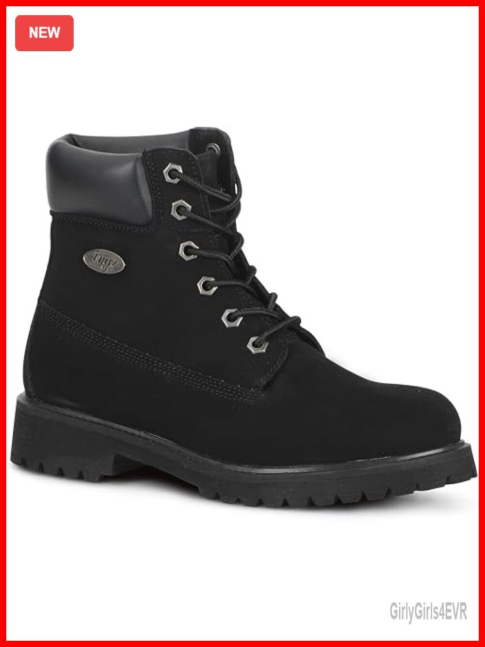 Lace-Up Ankle Bootie with Lug Outsole - Water Resistant